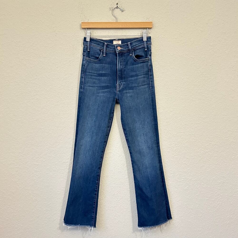 MOTHER The Hustler Ankle Fray Jeans Home Movies HR Cropped Flare